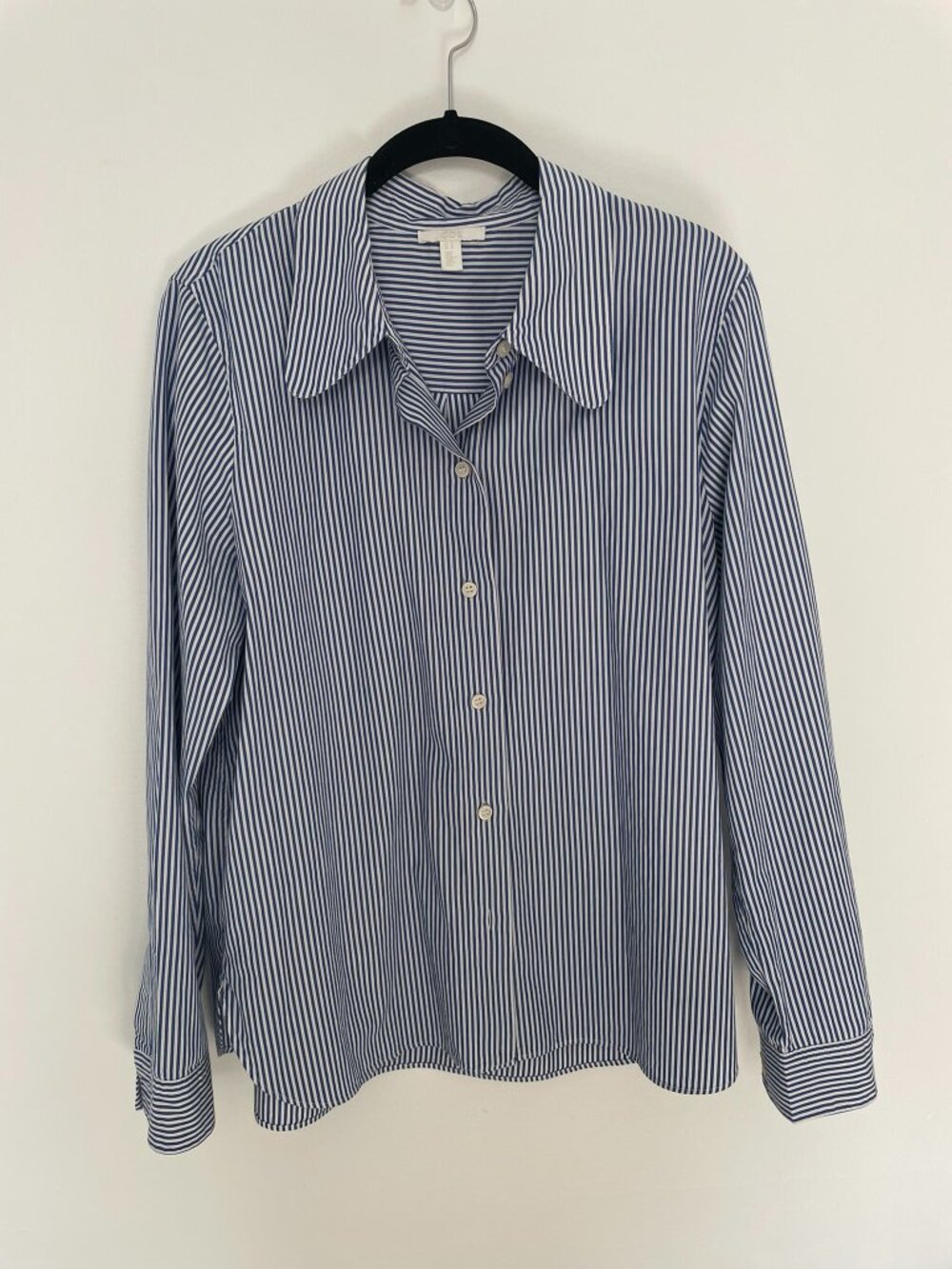 COS Blue and White Stripe Button Down Long Sleeve Shirt Women's 10